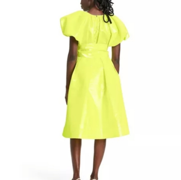 Puff Sleeve Tie Waist Volume Dress - Christopher J - Picture 2 of 3